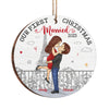 Our First Christmas Together - Couple Personalized Custom Ornament - Wood Round Shaped - Christmas Gift For Husband Wife, Anniversary