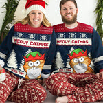 Custom Name Christmas Cat Gifts for Cat Lovers - Personalized Sweatshirt