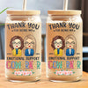 Thank You For Being My Emotional Support - Coworker Personalized Custom Glass Cup, Iced Coffee Cup - Gift For Coworkers, Work Friends, Colleagues