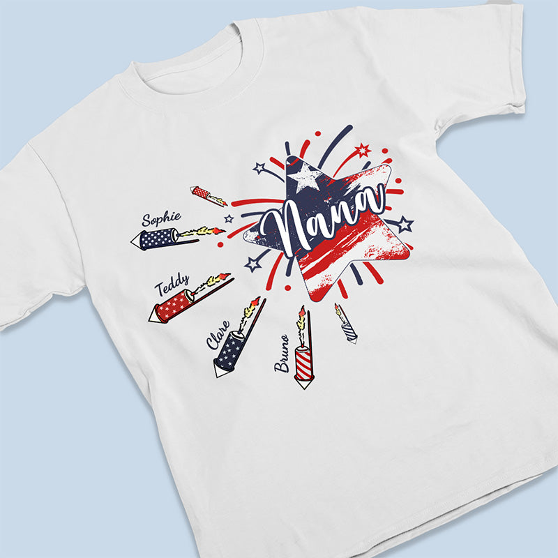 Baby, You’re A Firework - Family Personalized Custom Unisex Patriotic T-shirt, Hoodie, Sweatshirt - Independence Day, 4th Of July, Birthday Gift For Grandma