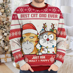 Custom Name Christmas Gifts for Cat Dads - Personalized Sweatshirt