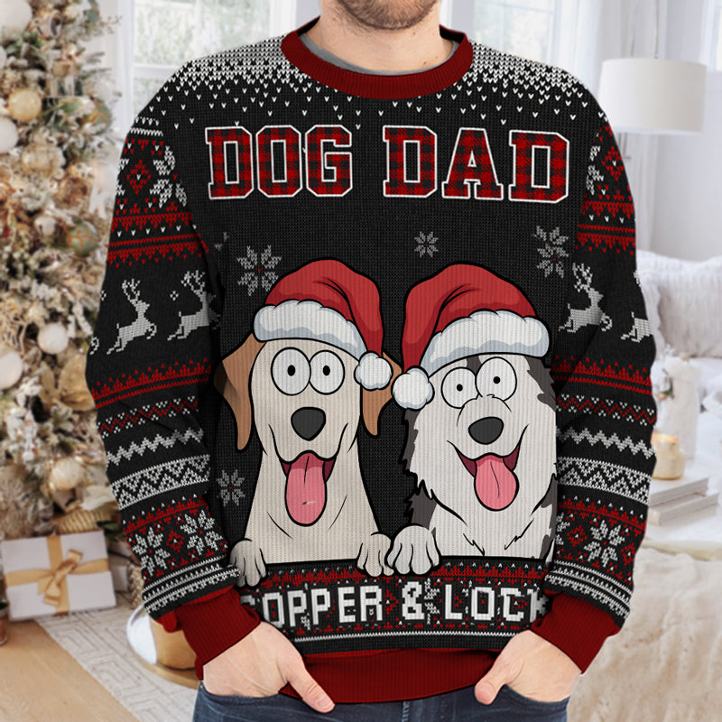 Best Dog Dad Ever - Dog Personalized Custom Ugly Sweatshirt - Unisex Wool Jumper - Christmas Gift For Pet Owners, Pet Lovers