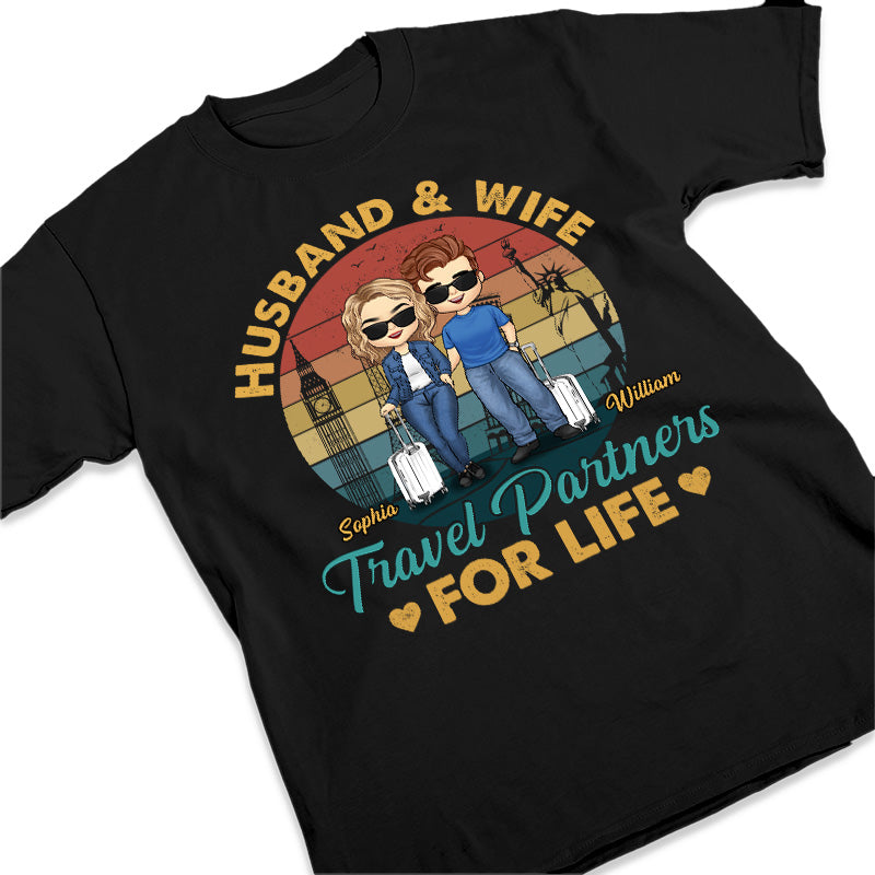 Custom Name Travel Partners Couple Gifts - Personalized Apparel