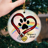 A Piece Of My Heart Is In Heaven - Memorial Personalized Custom Ornament - Ceramic Round Shaped - Christmas Gift, Sympathy Gift For Pet Owners, Pet Lovers