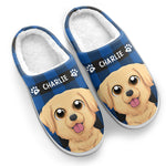 Custom Name Golden Dog Gifts for Pet Lovers - Personalized Fluffy Slipper