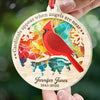 Always On Our Minds, Forever In Our Hearts - Memorial Personalized Custom Suncatcher Ornament - Acrylic Round Shaped - Sympathy Gift For Family Members