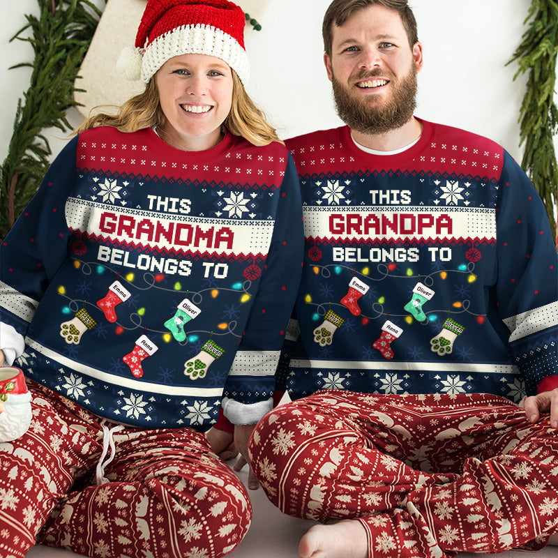 Blessed To Be Called Grandma - Family Personalized Custom Ugly Sweatshirt - Unisex Wool Jumper - Christmas Gift For Grandma
