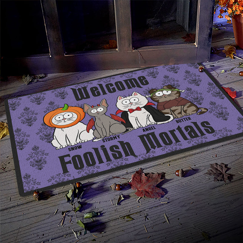 Halloween Cat Foolish Mortals Decor - Doormat