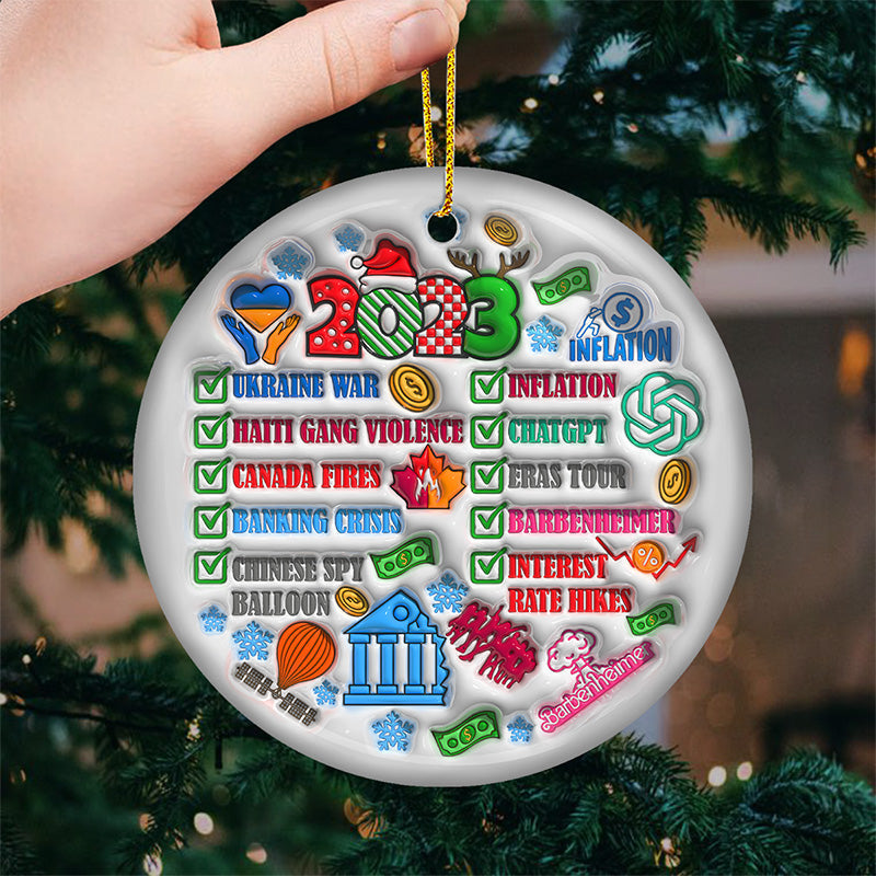 2023 Annual Event - Ceramic Round Shaped Ornament - Christmas Gift For Family Members