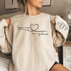 I Wear My Heart On My Sleeve - Family Personalized Custom Unisex Sweatshirt With Design On Sleeve - Birthday Gift For Mom, Grandma