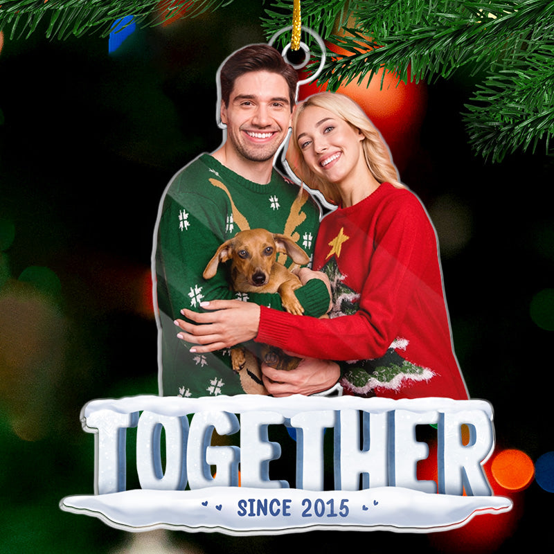 Custom Photo Together Since - Couple Personalized Custom Ornament - Acrylic Custom Shaped - Christmas Gift For Husband Wife, Anniversary