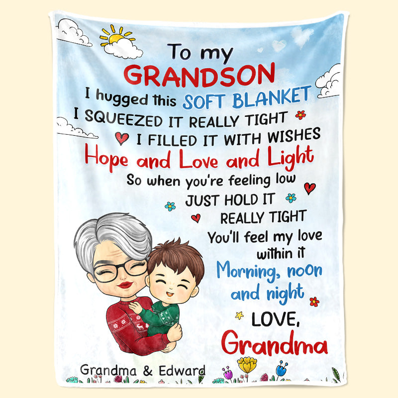 Feel My Love Within This - Family Personalized Custom Blanket - Christmas Gift From Grandma