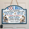 Pool Rules Grillin' & Chillin' - Couple Personalized Custom Shaped Home Decor Wood Sign - House Warming Gift For Husband Wife, Annivesary