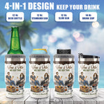 Custom Name Husband Wife Drinking Gifts for Couples - Personalized Can Cooler