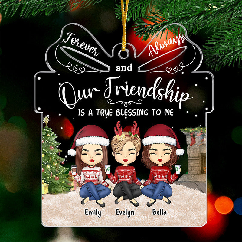 Custom Name Christmas Friendship Gifts for Best Friends - Personalized Ornament