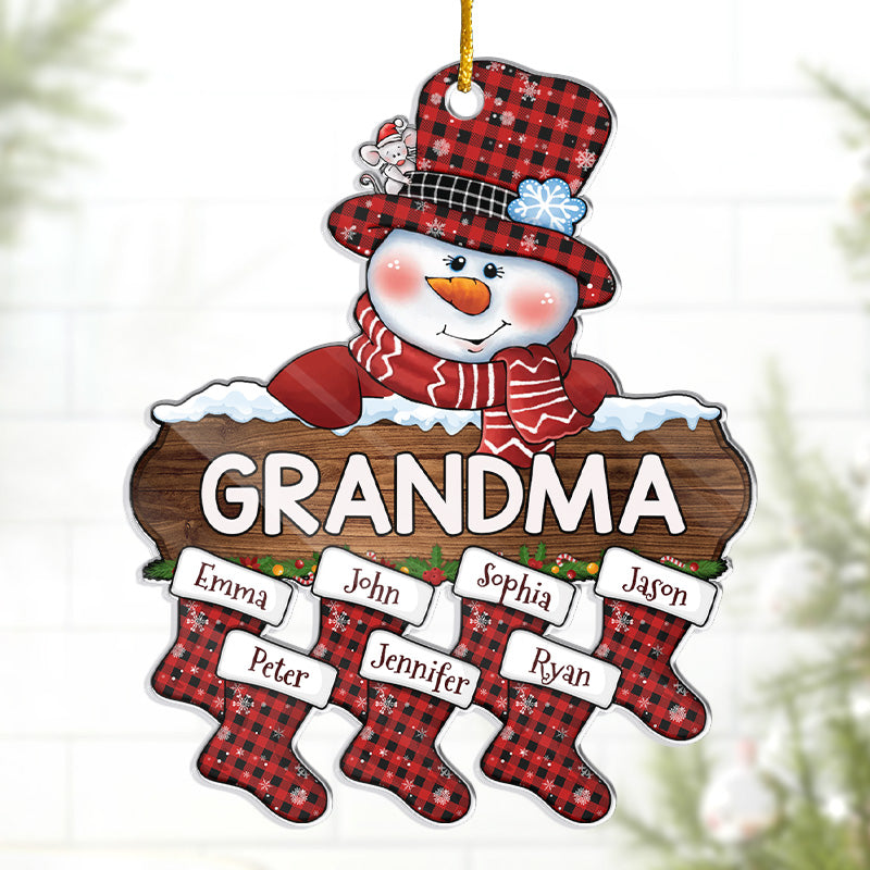 Custom Name Grandma Christmas Family Gifts - Personalized Ornament