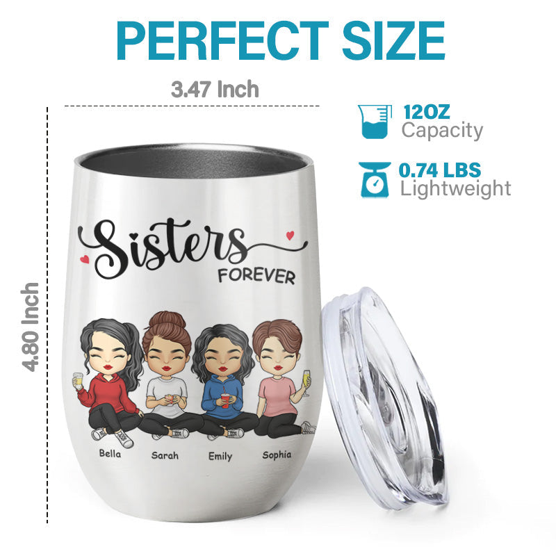 Soul Sisters The Greatest Blessings Ever - Bestie Personalized Custom Wine Tumbler - Gift For Best Friends, BFF, Sisters
