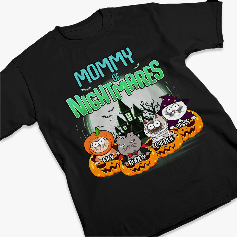 Custom Name Halloween Cat Gifts for Moms - Personalized Apparel