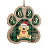 Happy Pawlidays - Dog Personalized Custom Ornament - Wood Paw Shaped - Christmas Gift For Pet Owners, Pet Lovers