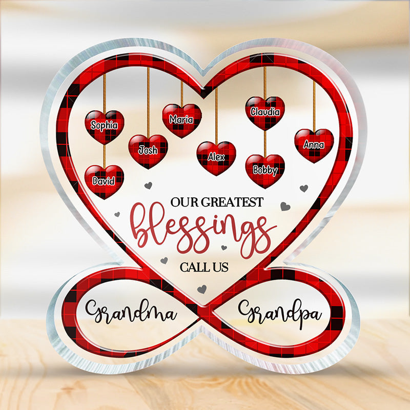 Custom Name Grandparents Family Gift - Personalized Shaped Acrylic Plaque