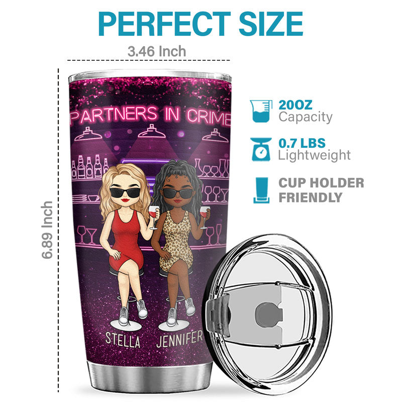 Custom Partners in Crime Best Friend Gifts - Personalized Tumbler