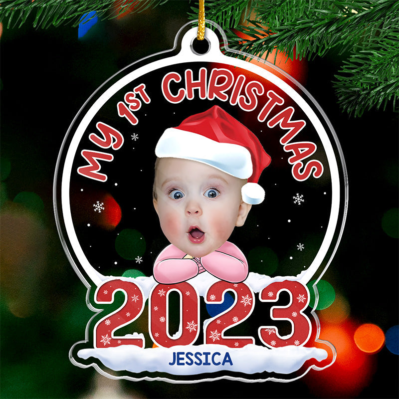 Custom Photo Best Present Ever - Family Personalized Custom Ornament - Acrylic Snow Globe Shaped - Christmas Gift For Baby Kids, Newborn Baby