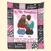 A Mother's Treasure Is Her Daughter - Family Personalized Custom Blanket - Christmas Gift From Mom