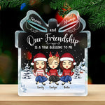 Custom Name Christmas Friendship Gifts for Best Friends - Personalized Shaped Acrylic Plaque
