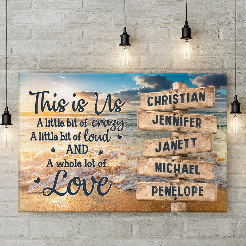 This Is Us A Whole Lot Of Love - Family Personalized Custom Horizontal Canvas - Gift For Family Members