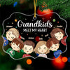 Grandkids Melt My Heart - Family Personalized Custom Ornament - Acrylic Benelux Shaped - Christmas Gift For Grandma