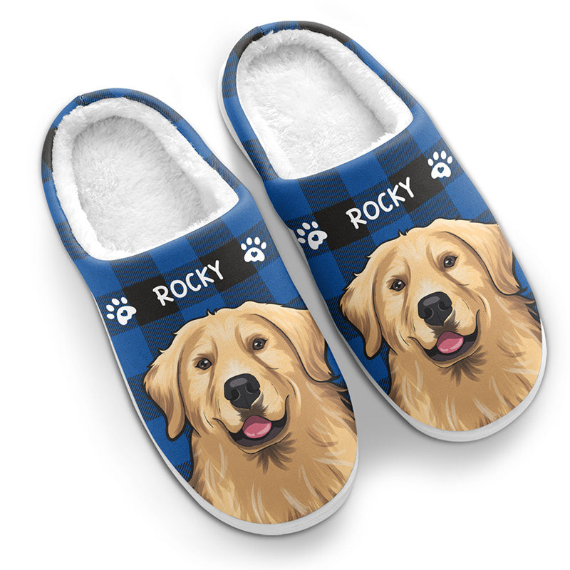 Custom Name Golden Retriever Gifts for Dog Lovers - Personalized Fluffy Slipper
