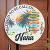 Blessed To Be Called Grandma - Family Personalized Custom Shaped Home Decor Wood Sign - Summer Vacation, House Warming Gift For Grandma