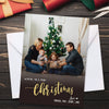 Custom Photo Wishing A Merry Christmas - Family Personalized Custom Holiday Postcards, Greeting Cards - Christmas Gift For Family Members