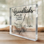 Custom Name Grandkids Gifts for Grandparents - Personalized Shaped Acrylic Plaque