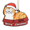 Meowy Catmas - Cat Personalized Custom Ornament - Wood Custom Shaped - Christmas Gift For Pet Owners, Pet Lovers