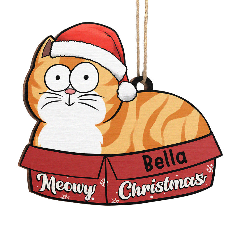 Custom Name Christmas Cat Gifts for Cat Lovers - Personalized Ornament