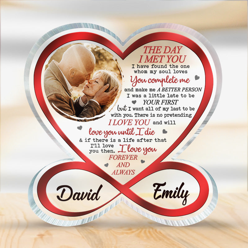 Custom Photo Forever Love Gifts for Couples - Personalized Shaped Acrylic Plaque