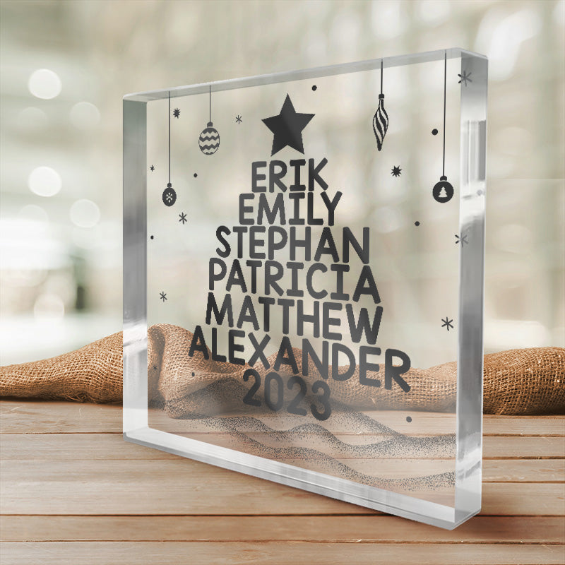 May Our Days Be Merry & Bright - Family Personalized Custom Square Shaped Acrylic Plaque - Christmas Gift For Family Members