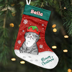 Custom Name Funny Christmas Cat Gifts for Cat Lovers - Personalized Christmas Stocking