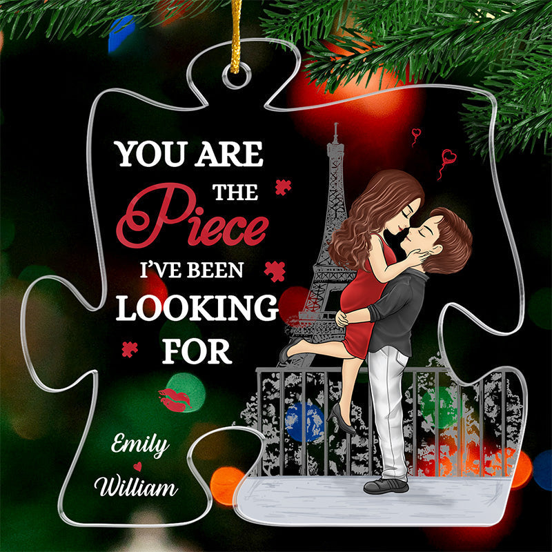 You Are My Missing Piece - Couple Personalized Custom Ornament - Acrylic Puzzle Shaped - Christmas Gift For Husband Wife, Anniversary