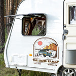 Custom Retro Camper Van Family Decor - Personalized Decal