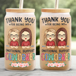 Custom Name Emotional Support Coworker Gifts - Personalized Glass Cup