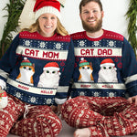 Custom Name Cat Dad Christmas Gifts for Cat Lovers - Personalized Sweatshirt