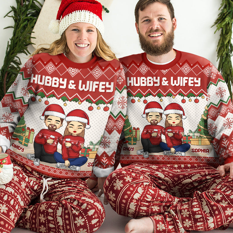 Custom Name Christmas Couple Gifts - Personalized Sweatshirt