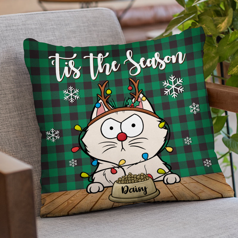 Custom Pet Name Christmas Cat Gifts for Cat Lovers - Personalized Pillow