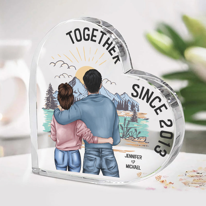 Custom Together Since Couple Anniversary Decor - Personalized Shaped Acrylic Plaque