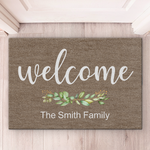 Custom Botanical Family Housewarming Decor - Personalized Doormat