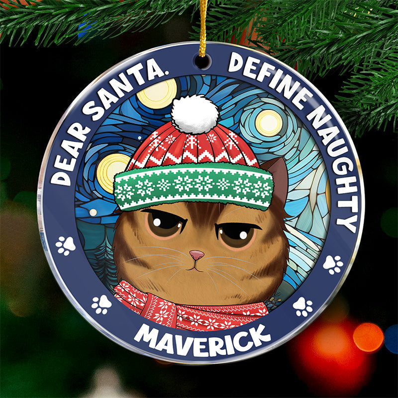 Custom Name Naughty Cat Christmas Gifts - Personalized Ornament