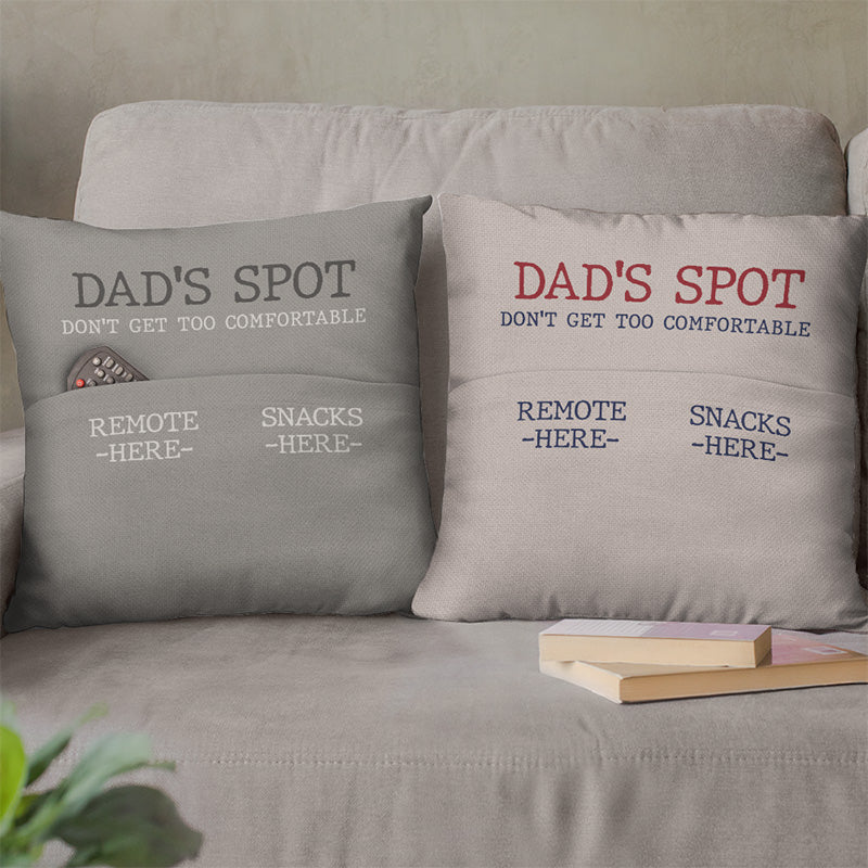 Our Dad's Spot - Family Personalized Custom Pocket Pillow - Father's Day, Birthday Gift For Dad, Grandpa