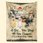 Custom Name Camping Gifts for Dog Lovers - Personalized Blanket